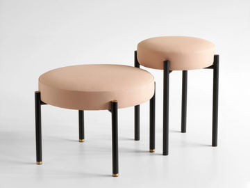 REST - Upholstered round fabric pouf by Ex.t - view 2
