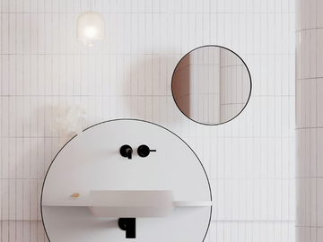 ARCO S - Round wall-mounted mirror with shelf by Ex.t - view 2