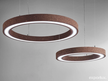 MAGIC SU ROUND - Acoustic LED cork pendant lamp by Exporlux - view 3
