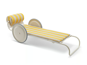 LOCUS SOLUS JACQUEMUS + EXTETA SPECIAL RE-EDITION - Fabric sun lounger with castors by Exteta - view 3