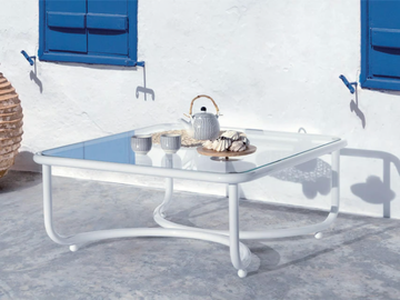 LOCUS SOLUS - Square Glass and Stainless Steel garden side table by Exteta - view 3
