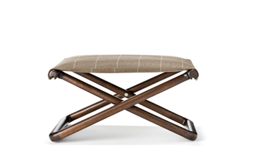 LPIDC03 ST. MORITZ - Rectangular mahogany and fabric garden footstool by Exteta - view 3