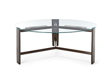 NO-GLUE - Round mahogany and glass garden table by Exteta - view 2