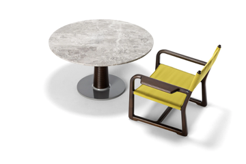 SUNSET - Round marble and mahogany garden table by Exteta - view 3