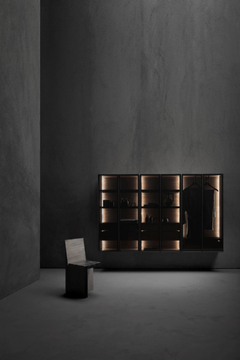 BUTLER - Bathroom wardrobe in aluminum, glass and wood by FALPER - view 3