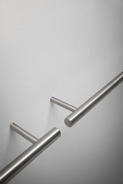CILINDRO - Stainless steel and wood towel rack / bathroom wall shelf by FALPER - view 3