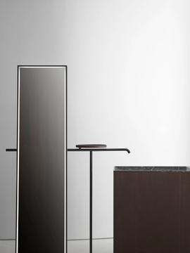 MA - Freestanding solid wood mirror with integrated lighting by FALPER - view 3