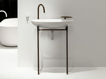 MONSIEUR - Console oval single Cristalplant® washbasin by FALPER - view 2