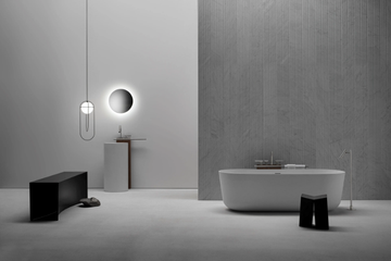 TAP HOLDER - Floor standing stainless steel and wood washbasin tap holder by FALPER - view 3