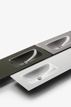 VETRO - Glass washbasin with integrated countertop by FALPER - view 3