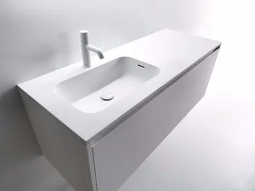 MINI ROUND - Cristalplant® washbasin with integrated countertop by FALPER - view 2