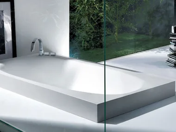 VASCAMISURA - Semi-inset rectangular Cristalplant® bathtub by FALPER - view 2