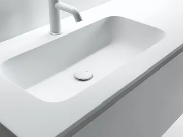 ROUNDLUX - Ceramilux® washbasin with integrated countertop by FALPER - view 2