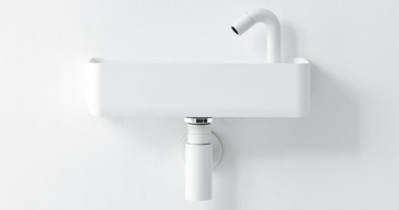 MINI BAULETTO - Rectangular wall-mounted Ceramilux® handrinse basin by FALPER - view 3