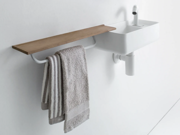 MINI BAULETTO - Rectangular wall-mounted Ceramilux® handrinse basin by FALPER - view 2