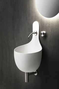 OTRE - Wall-mounted Cristalplant® handrinse basin round by FALPER - view 3