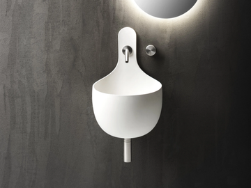 OTRE - Wall-mounted Cristalplant® handrinse basin round by FALPER - view 2