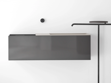 MA - Wall-mounted solid wood and Cristalplant® vanity unit by FALPER - view 2