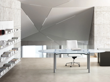 MÈTA - Oval crystal workstation desk by FANTONI - view 3