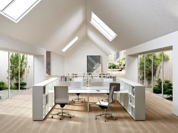 FRAMEWORK 2.0 - Rectangular office desk with shelves by FANTONI - view 2