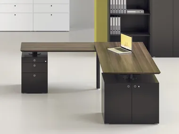 MÈTA - Workstation desk with shelves by FANTONI - view 2