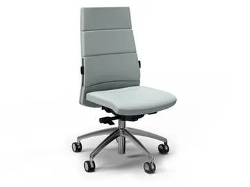 TRENDY FIRST CLASS - Height-adjustable leather office chair with castors with 5-Spoke base by FANTONI - view 2
