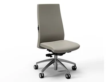 TRENDY - Leather office chair with castors with 5-Spoke base by FANTONI - view 2