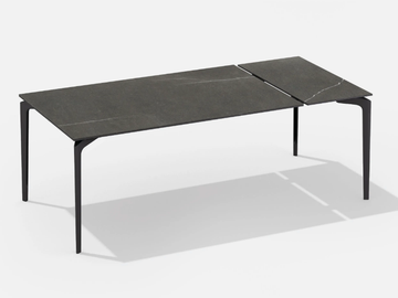 ALLSIZE - Extendable rectangular table in painted aluminium with porcelain stoneware top and extension by FAST - view 2