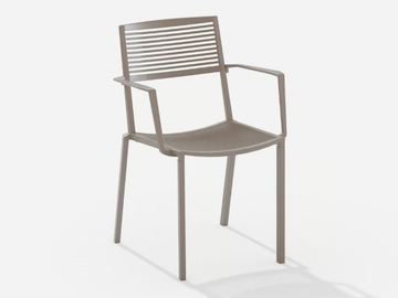 EASY - Stackable aluminium garden chair with armrests by FAST - view 2