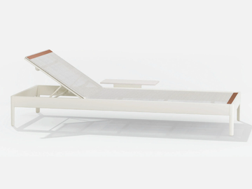 SOLARIS - Sunlounger in painted aluminium and Batyline fabric with small table by FAST - view 3