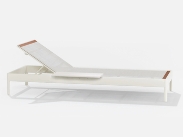 SOLARIS - Sunlounger in painted aluminium and Batyline fabric with small table by FAST - view 2