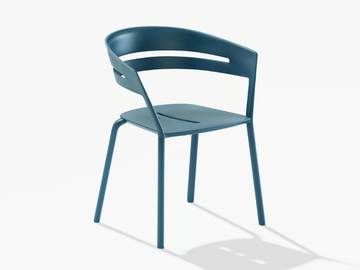 RIA - Stackable aluminium garden chair with armrests by FAST - view 2