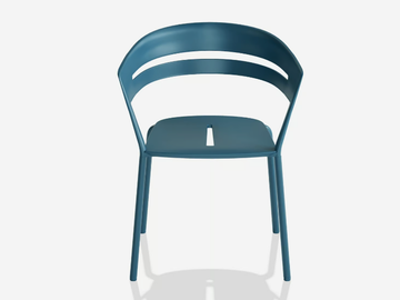 RIA - Stackable aluminium garden chair with armrests by FAST - view 3