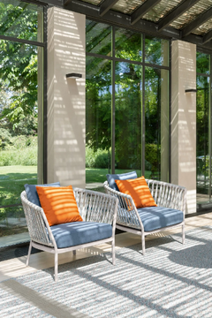 RIA - Garden armchair in aluminum and fabric with armrests by FAST - view 3