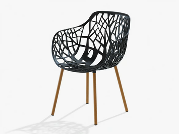 FOREST - Aluminium garden chair with armrests by FAST - view 2