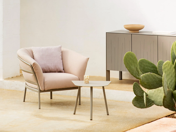 RIA SOFT - Upholstered fabric garden armchair with armrests by FAST - view 3