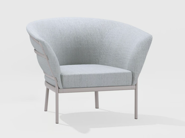 RIA SOFT - Upholstered fabric garden armchair with armrests by FAST - view 2