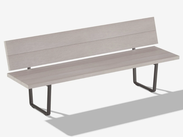 ORIZON - Wooden effect aluminium garden bench with back by FAST - view 2