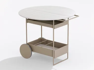 NINFEA - Serving cart with folding top in wood by FAST - view 2