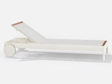 SOLARIS - Sunlounger in painted aluminium and Batyline fabric with castors by FAST - view 2