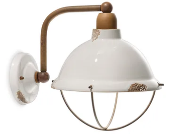 INDUSTRIAL - Lantern ceramic wall light with fixed arm by FERROLUCE - view 2