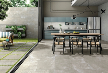 TWENTY - SILVER - Anti-slip porcelain stoneware outdoor floor tiles with stone effect by FMG - view 3