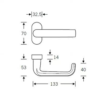 FSB 09 1268 - Powder coated aluminium door handle on rose by FSB - view 3