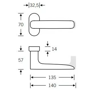 FSB 09 1290 - Aluminium door handle on rose by FSB - view 3