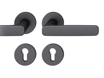 FSB 12 1289 - Aluminium door handle on rose with lock by FSB - view 2