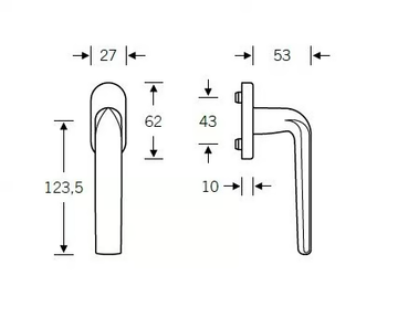 FSB 34 1267 - Powder coated aluminium window handle on rose by FSB - view 3