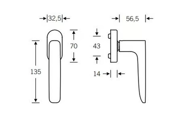 FSB 34 1289 - Window handle with push-to-unlock mechanism by FSB - view 3