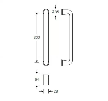 FSB 6553 - Powder coated aluminium pull handle by FSB - view 3