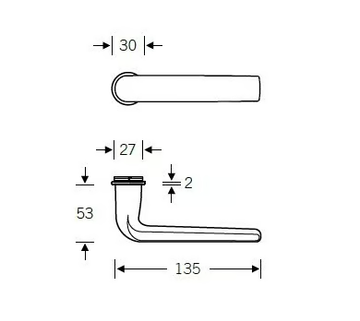 FSB 15 1267 - Powder coated aluminium door handle with lock by FSB - view 3
