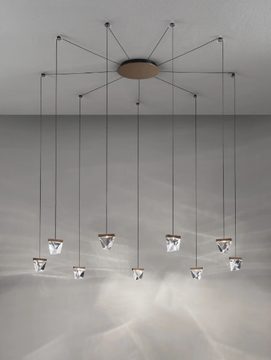 TRIPLA 9 SPOTS - LED crystal pendant lamp by Fabbian - view 3
